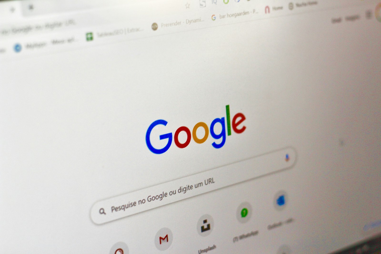 Computer screen showing google search
